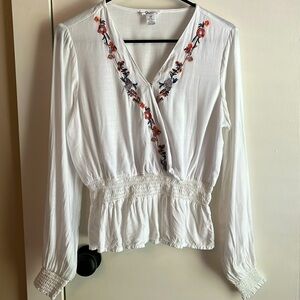 Japna embroidered wrap top M